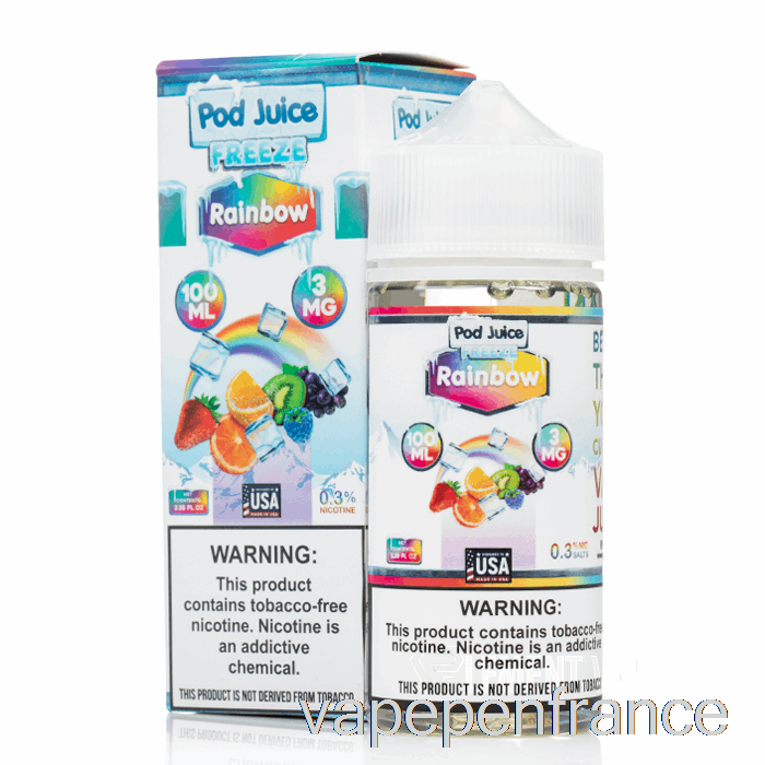 Geler Arc-en-ciel - Jus De Dosettes - Stylo Vape 100 Ml 6 Mg